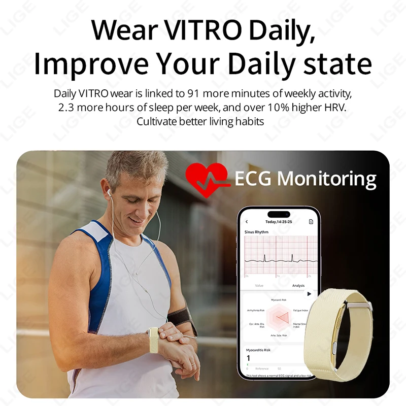 Hommes montre intelligente ECG - Fall Detection Watch avis et prix